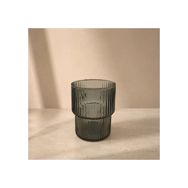 Vaso De Vidrio Gris 310 Ml Escalonado Big Buda Home Gris