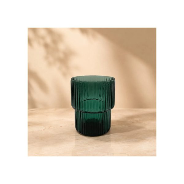 Vaso De Vidrio Verde 350 Ml Escalonado Big Buda Home Verde