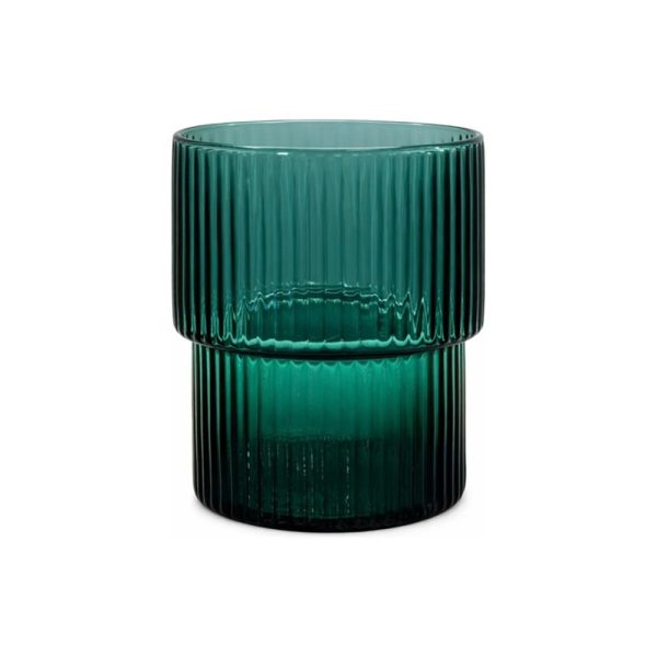 Vaso De Vidrio Verde 350 Ml Escalonado Big Buda Home Verde
