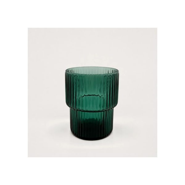 Vaso De Vidrio Verde 350 Ml Escalonado Big Buda Home Verde