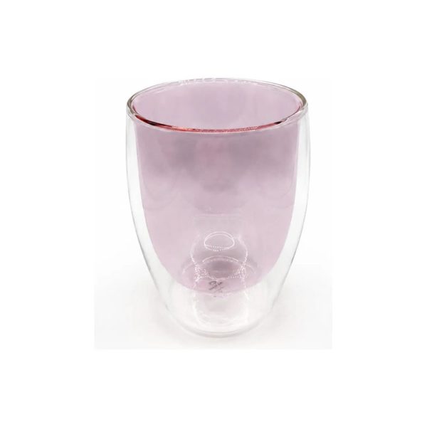 Vaso Doble Vidrio Rosa 350 Ml Tendencia Big Buda Home Rosa