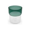 Vaso De Vidrio Verde 350 Ml Vintage Escalonado Big Buda Home Verde