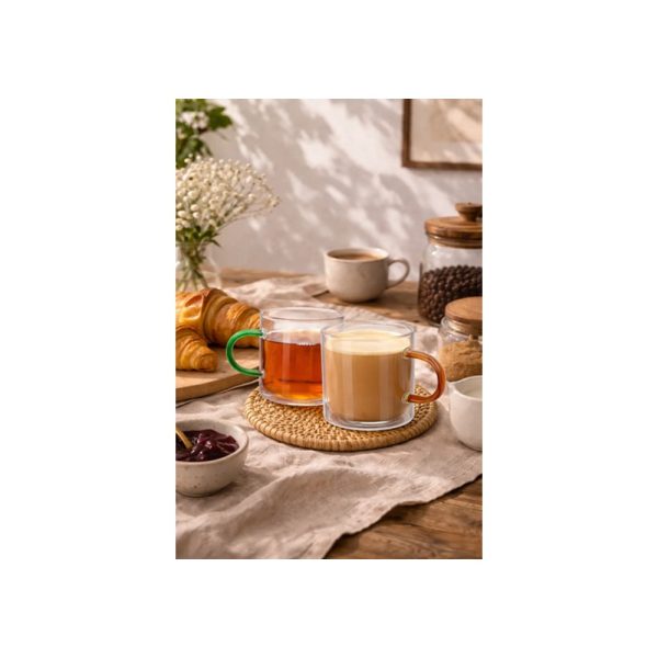 6 Tazas 130 Ml De Diseño Con Manijas De Color Big Buda Home Mix Liso